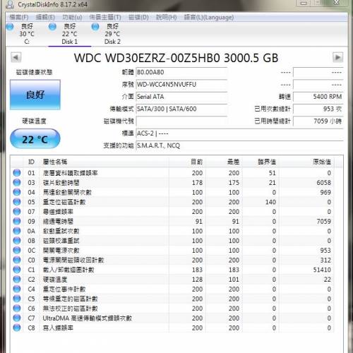 新浄 WD Blue 3TB 3.5” SATA III HDD 硬盤 WD30EZRZ