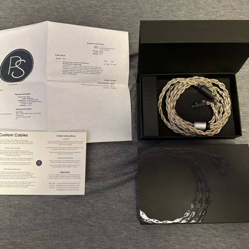 接近全新頂級美國製Plussound “X8 Gold Plated Silver (type 6 Litz