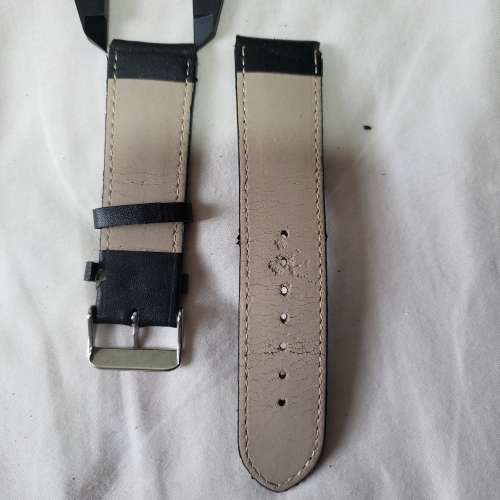黑色手錶皮帶一條24mm