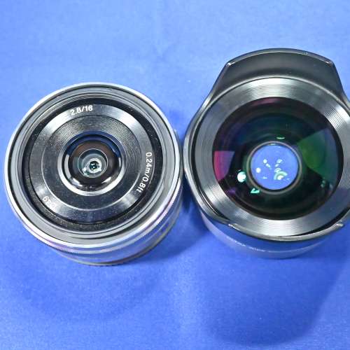 新淨 Sony 16mm F2.8 w/ ultra wide converter 0.75x 半幅鏡 連廣角轉接鏡 等效 24...