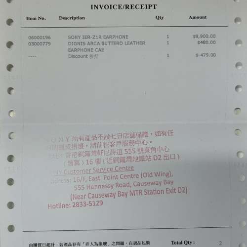 SONY IER-Z1R 98% New