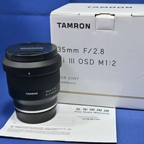 新淨 行貨長保(2027-01) Tamron 35mm F2.8 For Sony FE 0.5倍放大率 近攝食物 輕巧...