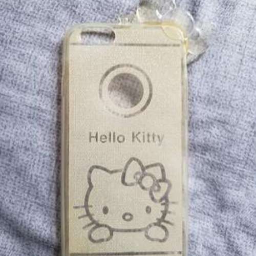 iPhone  6 細机  hello kitty 手機套透明金色