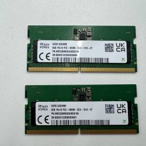 Skhynix 8GB DDR5 4800 SODIMM Laptop Notebook Ram 共兩條