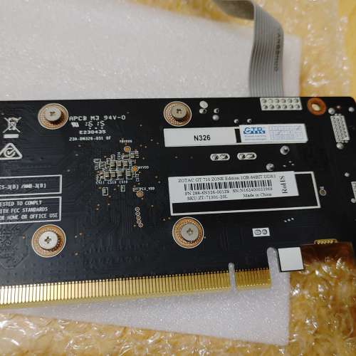 新淨ZOTAC Nvidia GT710 1GB DDR3 靜音版 (連全高及半高鐵片) -100%全正常-