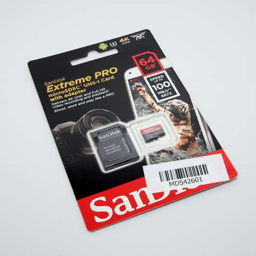 SanDisk Extreme PRO 64GB SDSQXXG-064G 100MB/s MicroSDXC V30 Memory Card