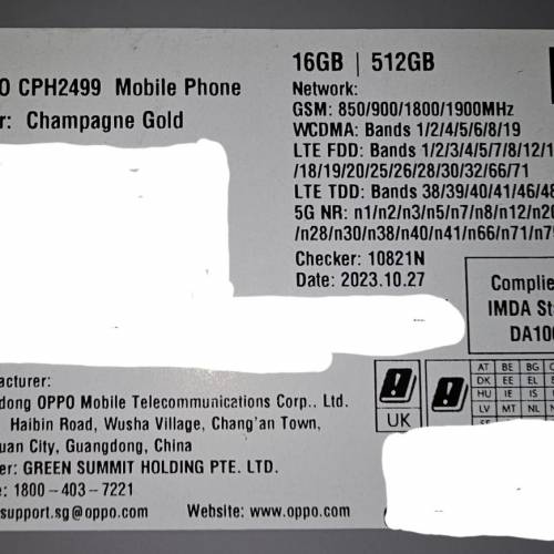 99％New. Oppo Find N3 香檳金色香港行貨