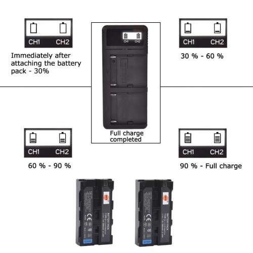 DSTE SONY NP-F330 / NP-F550 / NP-570 / NP-F590 Battery Pack (7.4V, 2900 mAh)