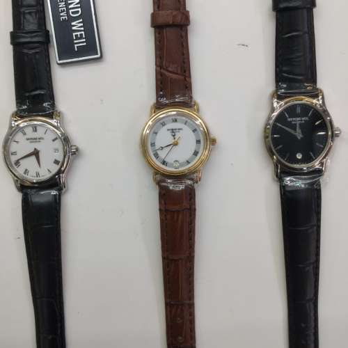 罕有全新瑞士制造Raymond Weil 女庄石英皮帶錶（每個 Each Pc.)