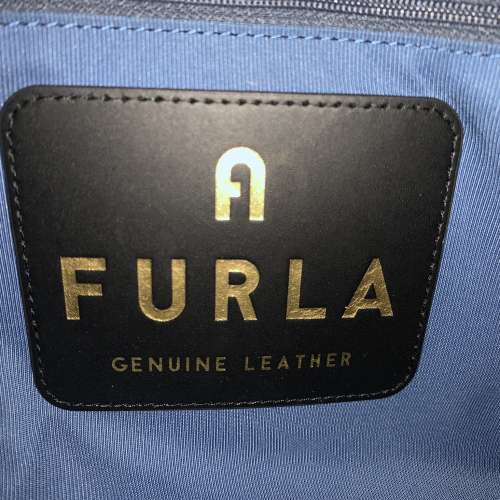 全新(NEW) 小牛皮 Furla embossed-logo leather tote bag - Blue