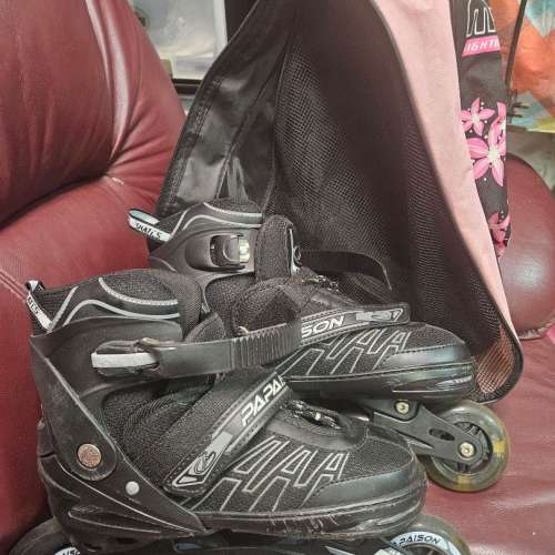 新淨全正常 全套 滾軸溜冰鞋 有轆鞋 送護具+袋 有碼 EU 42-45 可調節鞋碼 大人小童...
