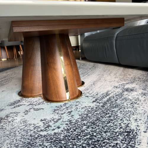 爵士白雲石茶几，加天然石托盤 1.4 米 x 800 mm