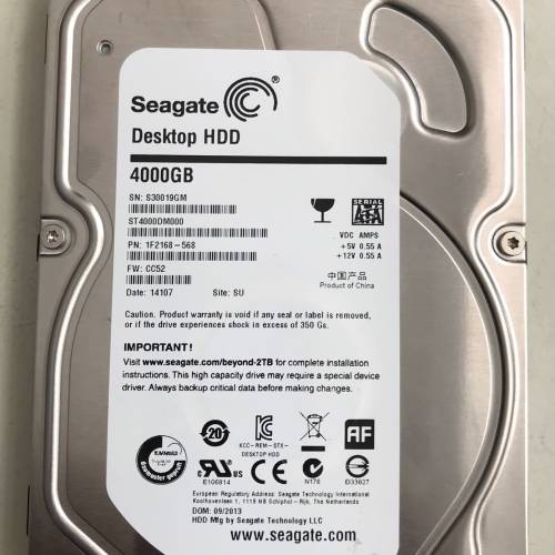 Seagate 4TB SATA III 3.5” HDD *留意內文