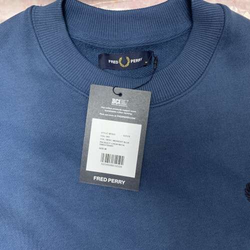 全新 FRED PERRY 衛衣 有吊牌 100%new 長袖 運動衫 AUTHENTIC CREW SWEAT