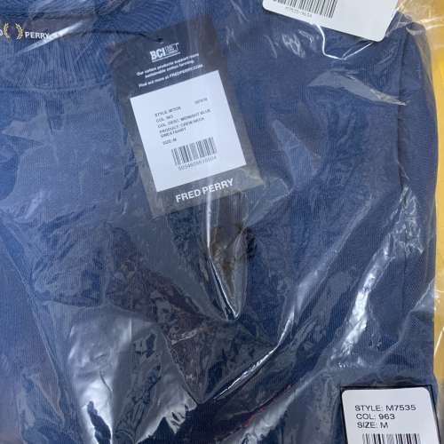 全新 FRED PERRY 衛衣 有吊牌 100%new 長袖 運動衫 AUTHENTIC CREW SWEAT