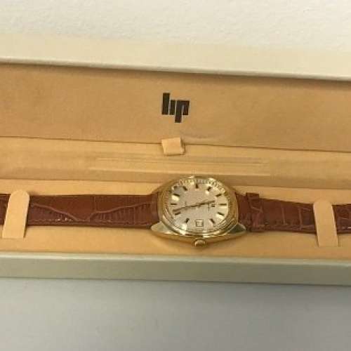 LIP 法國總統戴高樂限量版 18ktGP/鋼電子石英皮帶腕錶.