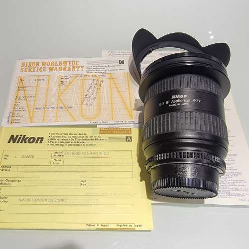 Nikon全片幅 ，F接環，廣角Zoom鏡,  AF Nikkor 18-35mm 1:3.5-4.5 D