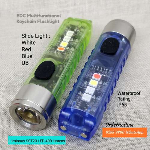 S11 EDC多功能鎖匙扣微電筒多功能 輕便攜帶。僅重18g. 前主燈400流明(Turbo). 側燈...