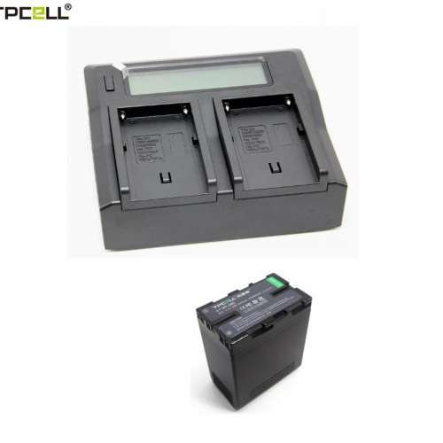 TPCELL BP-U60 Lithium-Ion Battery Pack With Dual-Bay LCD Display Charger