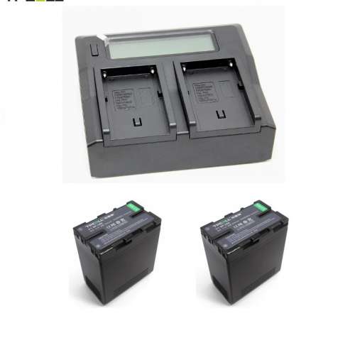 TPCELL BP-U60 Lithium-Ion Battery Pack With Dual-Bay LCD Display Charger