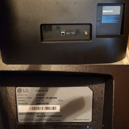 LG 27 吋全高清LED 電視顯示器 (27TQ615S-PH) 連售貨單 官方保養至2026年11月