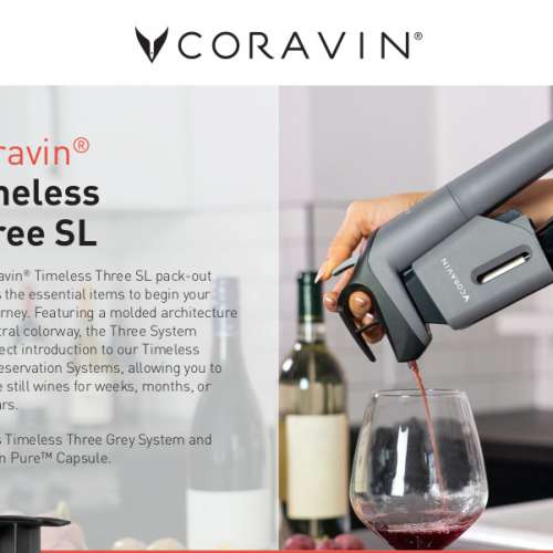Coravin Model Three SL 卡拉文 3號 SL &ndash; 灰,  取酒器(免開木塞), 獨特的專利取酒技...