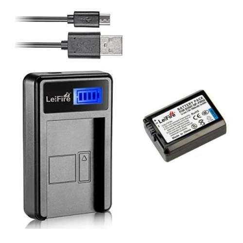 LeiFire SONY NP-FW50 Lithium-Ion Battery Pack With LCD Display USB Charger
