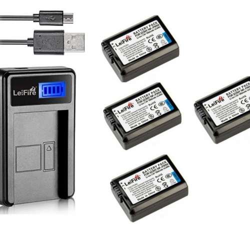 LeiFire SONY NP-FW50 Lithium-Ion Battery Pack With LCD Display USB Charger
