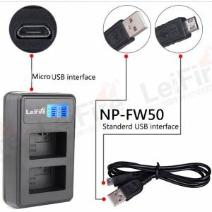 NP-FW50 Lithium-Ion Battery Pack With LCD Display DUAL USB Charger 可顯電量雙...