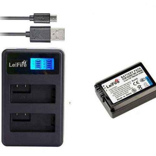 NP-FW50 Lithium-Ion Battery Pack With LCD Display DUAL USB Charger 可顯電量雙...