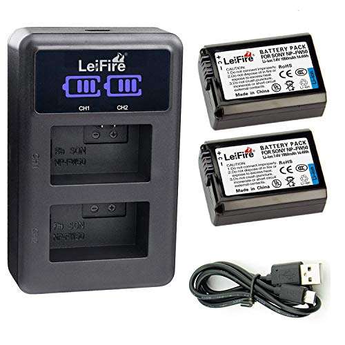 NP-FW50 Lithium-Ion Battery Pack With LCD Display DUAL USB Charger 可顯電量雙...