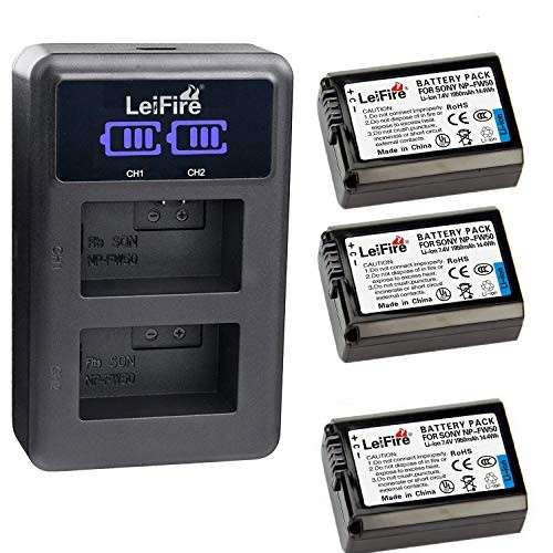 NP-FW50 Lithium-Ion Battery Pack With LCD Display DUAL USB Charger 可顯電量雙...