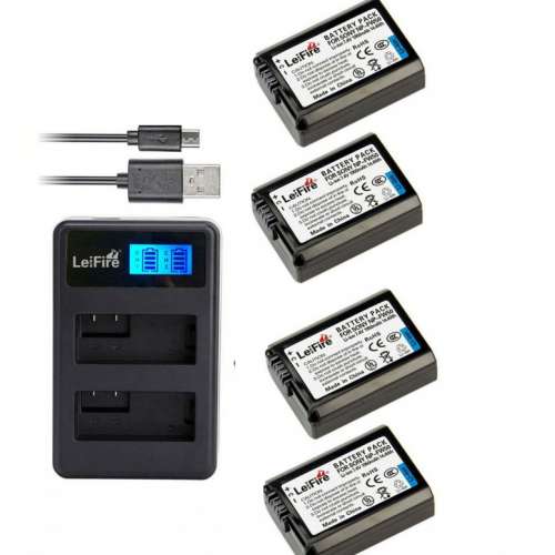 NP-FW50 Lithium-Ion Battery Pack With LCD Display DUAL USB Charger 可顯電量雙...