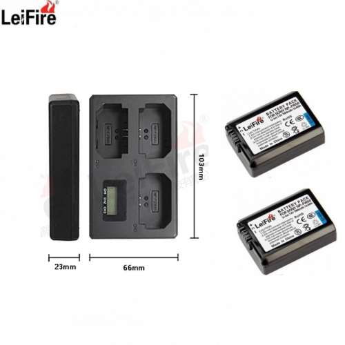 NP-FW50 Lithium-Ion Battery Pack With LCD Display Triple USB Charger 可顯電量...