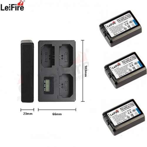 NP-FW50 Lithium-Ion Battery Pack With LCD Display Triple USB Charger 可顯電量...