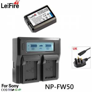 NP-FW50 Lithium-Ion Battery Pack With LCD Smart Digital Rapid Dual AC Charger