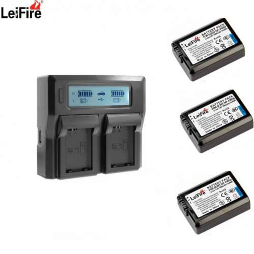NP-FW50 Lithium-Ion Battery Pack With LCD Smart Digital Rapid Dual AC Charger