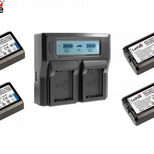 NP-FW50 Lithium-Ion Battery Pack With LCD Smart Digital Rapid Dual AC Charger