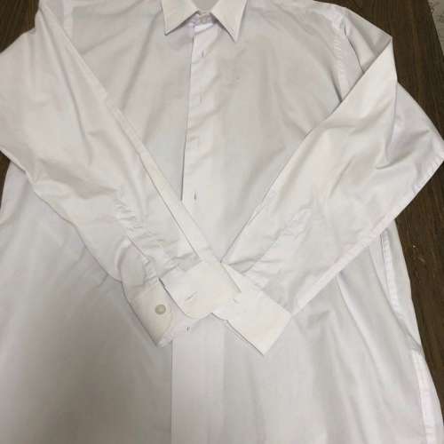 新淨全正常 中學 男 白恤衫 高中男仔返學長袖白恤衫校服 White long sleeves shirt...