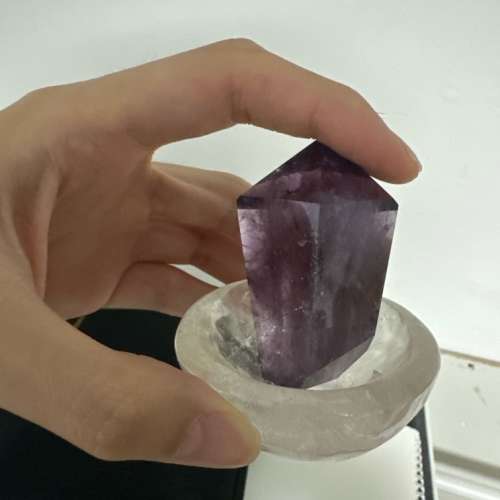 白晶碗 紫晶柱