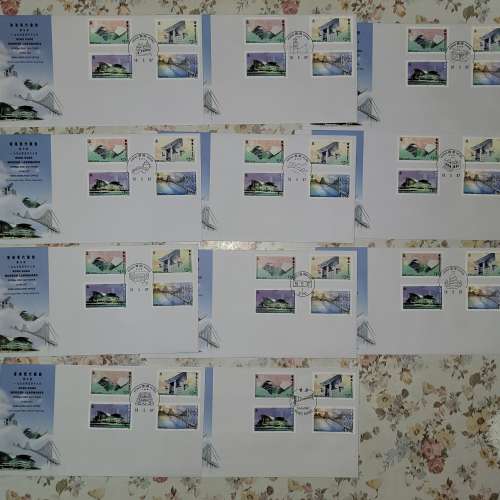 1997 年時代 香港 現代建設 首日封 郵票 11個一套價 Year 1997 Hong Kong Modern L...