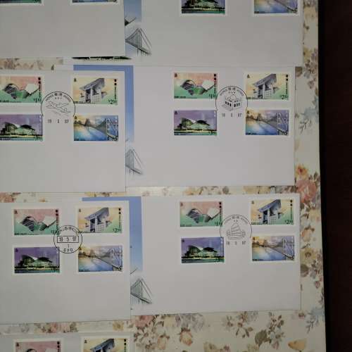 1997 年時代 香港 現代建設 首日封 郵票 11個一套價 Year 1997 Hong Kong Modern L...