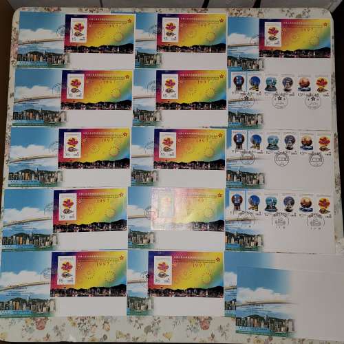 1997 年時代 中華人民共和國香港特別行政區 成立紀念 首日封 郵票 14個一套價 Comm...