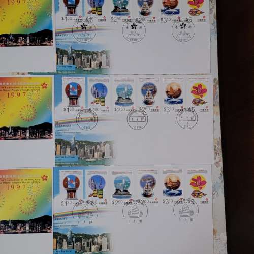 1997 年時代 中華人民共和國香港特別行政區 成立紀念 首日封 郵票 14個一套價 Comm...