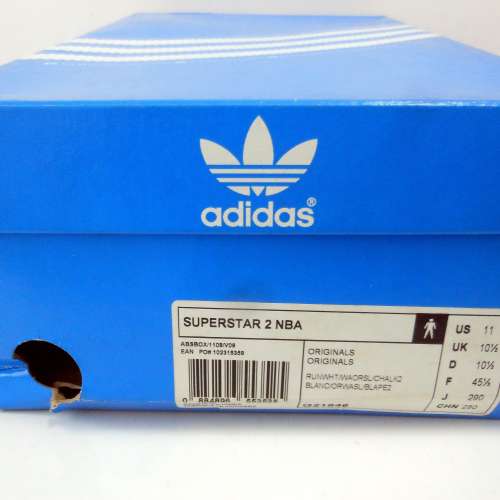 ADIDAS SUPERSTAR 2 NBA 紅白藍膠袋 US11 100%全新 籃球鞋 運動鞋!