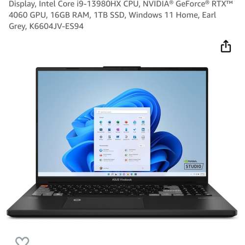 美版ASUS Vivobook Pro 16X OLED Laptop