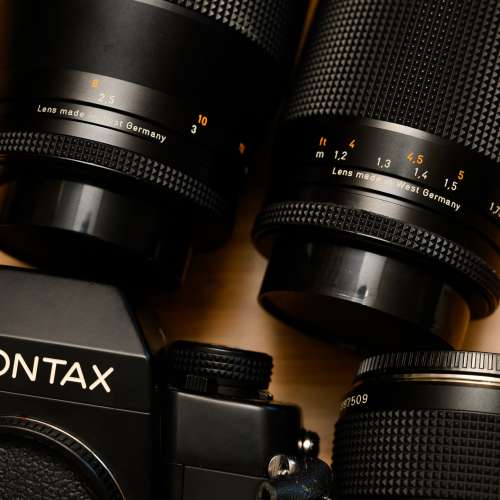 Contax RX + Carl Zeiss 40-80mm + 200mm + 2x Mutar I 全部九成以上新 sony nikon ...