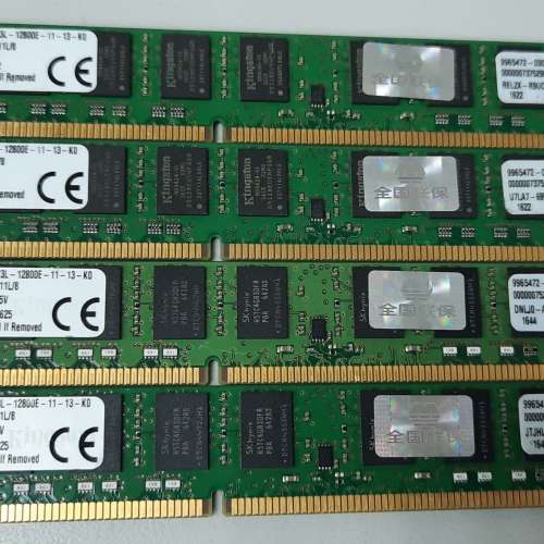 Kingston KVR16LE11L/8 DDR3 1600 8GB x 4 32GB PC3L-12800E ECC UDIMM 普通家用電...