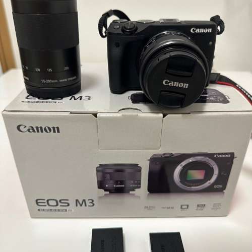 Canon EOS M3 + M 15-45 is stm + M 55-200 雙鏡