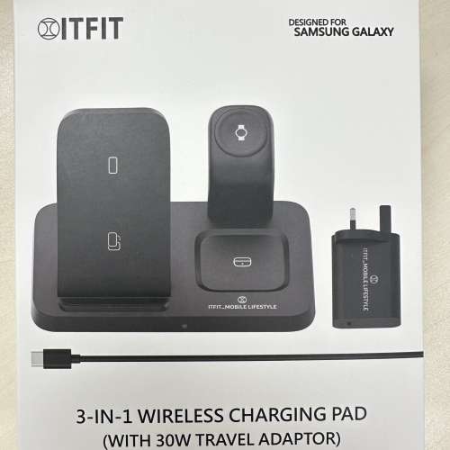 全新 ITFIT 3-in-1 wireless charging pad 三合一無線充電器
